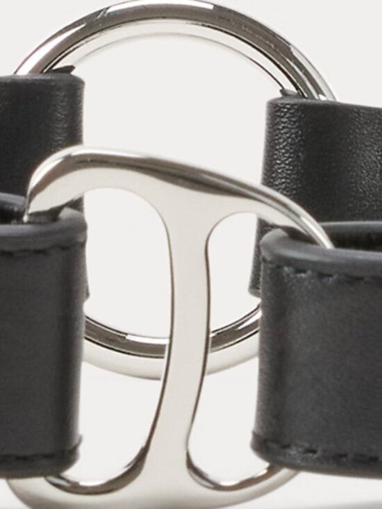Ralph Lauren Equestrian New with tags Womens D-Ring Black Leather belt Sz L